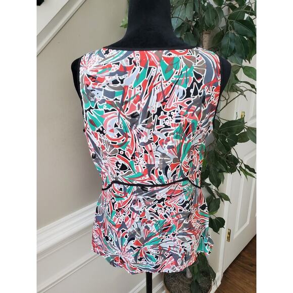 Nine West Womens Multicolor Polyester Sleeveless Round Neck Top Blouse Size M - Picture 6 of 14